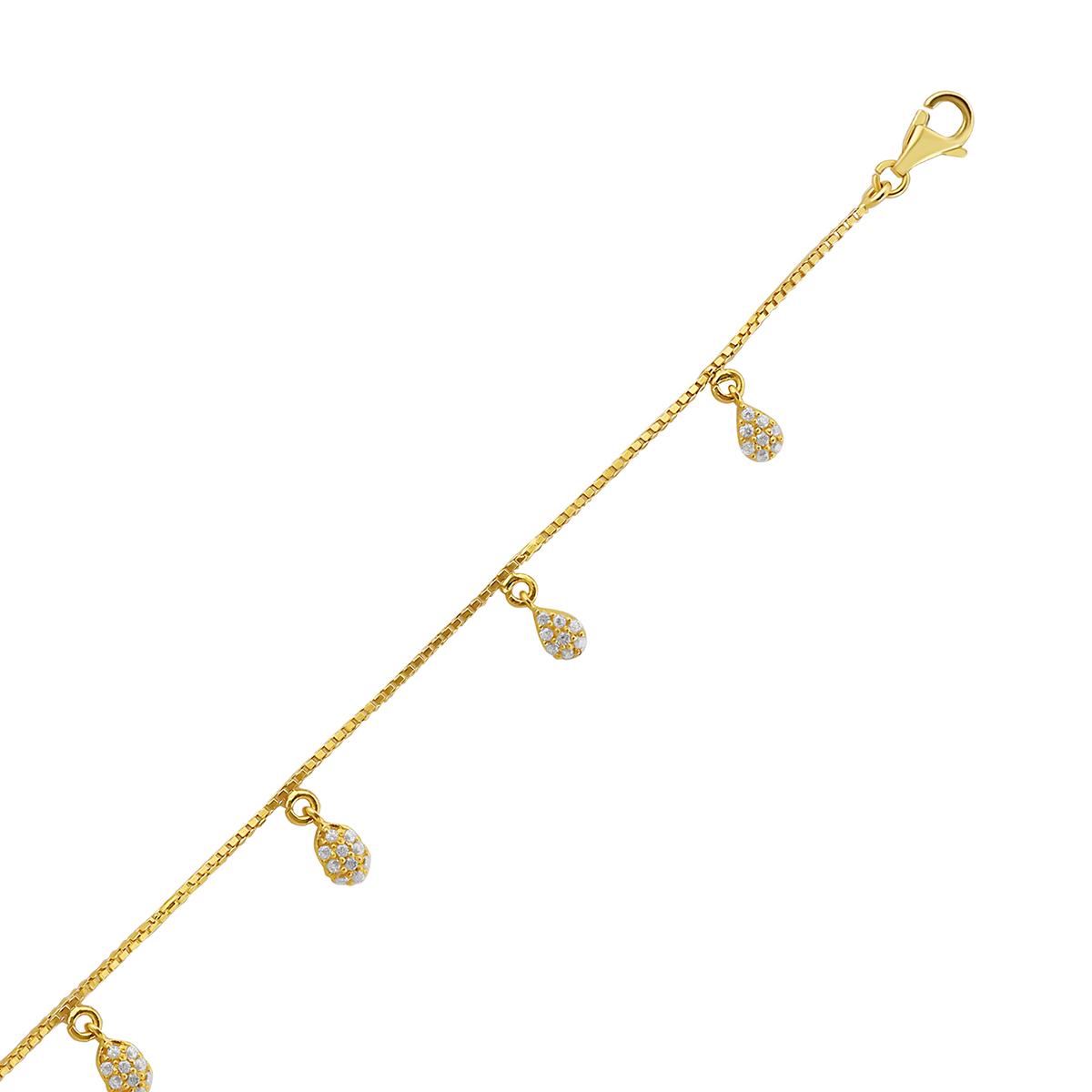 Simple Stone Charm Bracelet