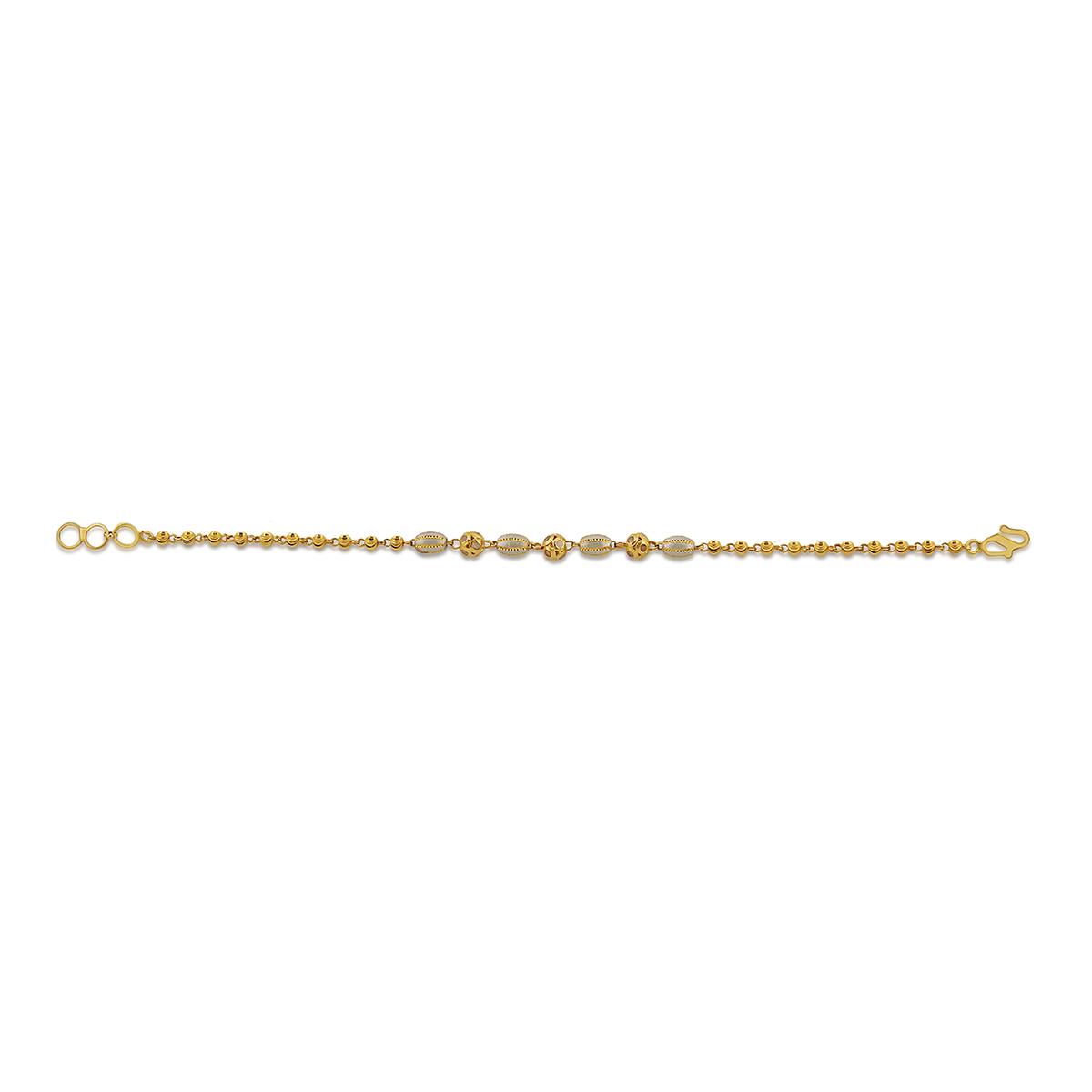 Seashell Rhodium Ball Bracelet