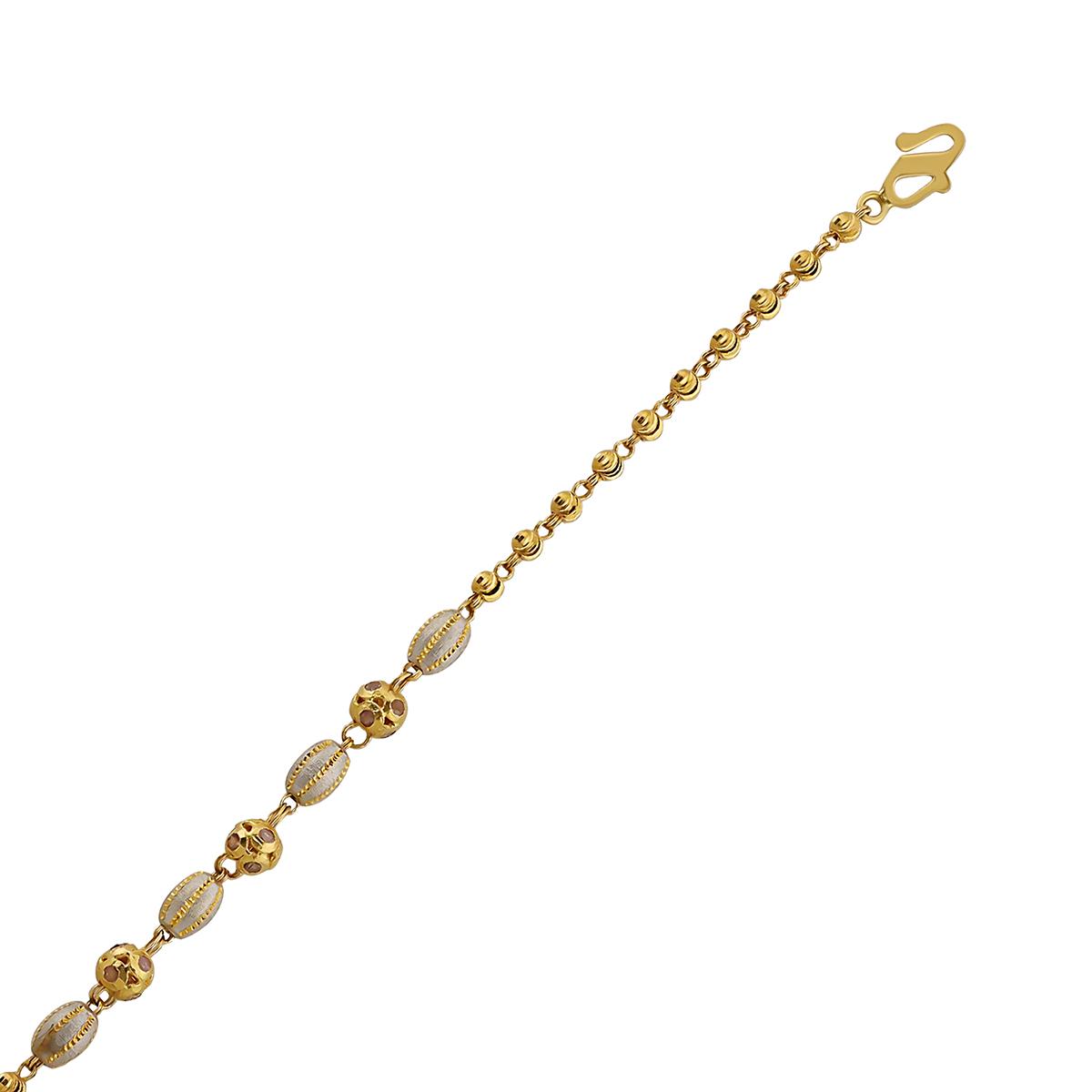 Seashell Rhodium Ball Bracelet
