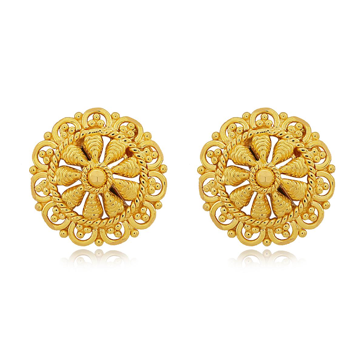 Gold Bloom Stud Earrings Image