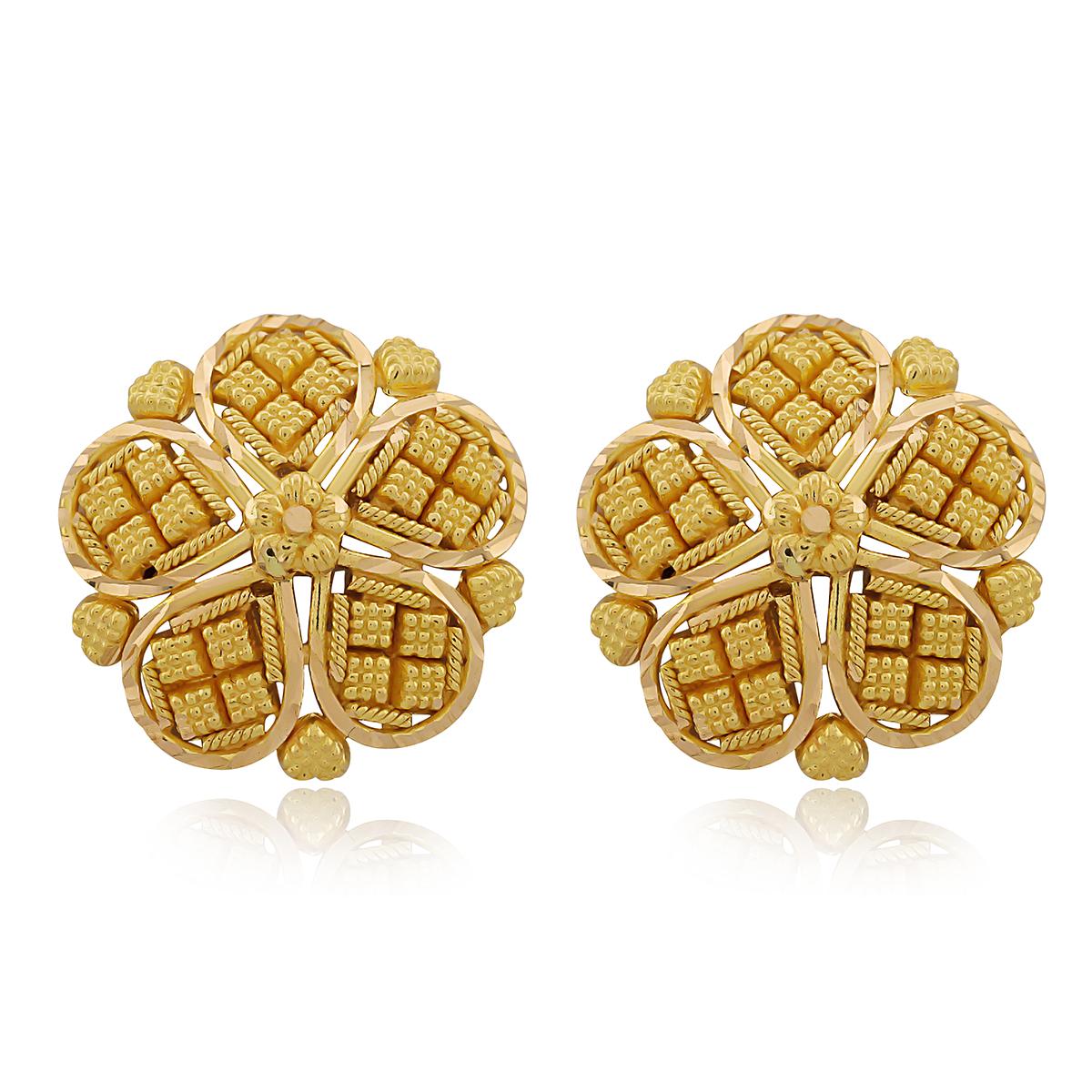 Flower Patterned Stud Earrings Image