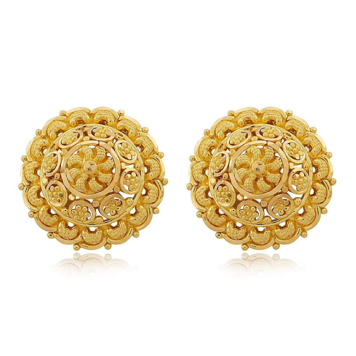 Round Gold Earring Studs Image