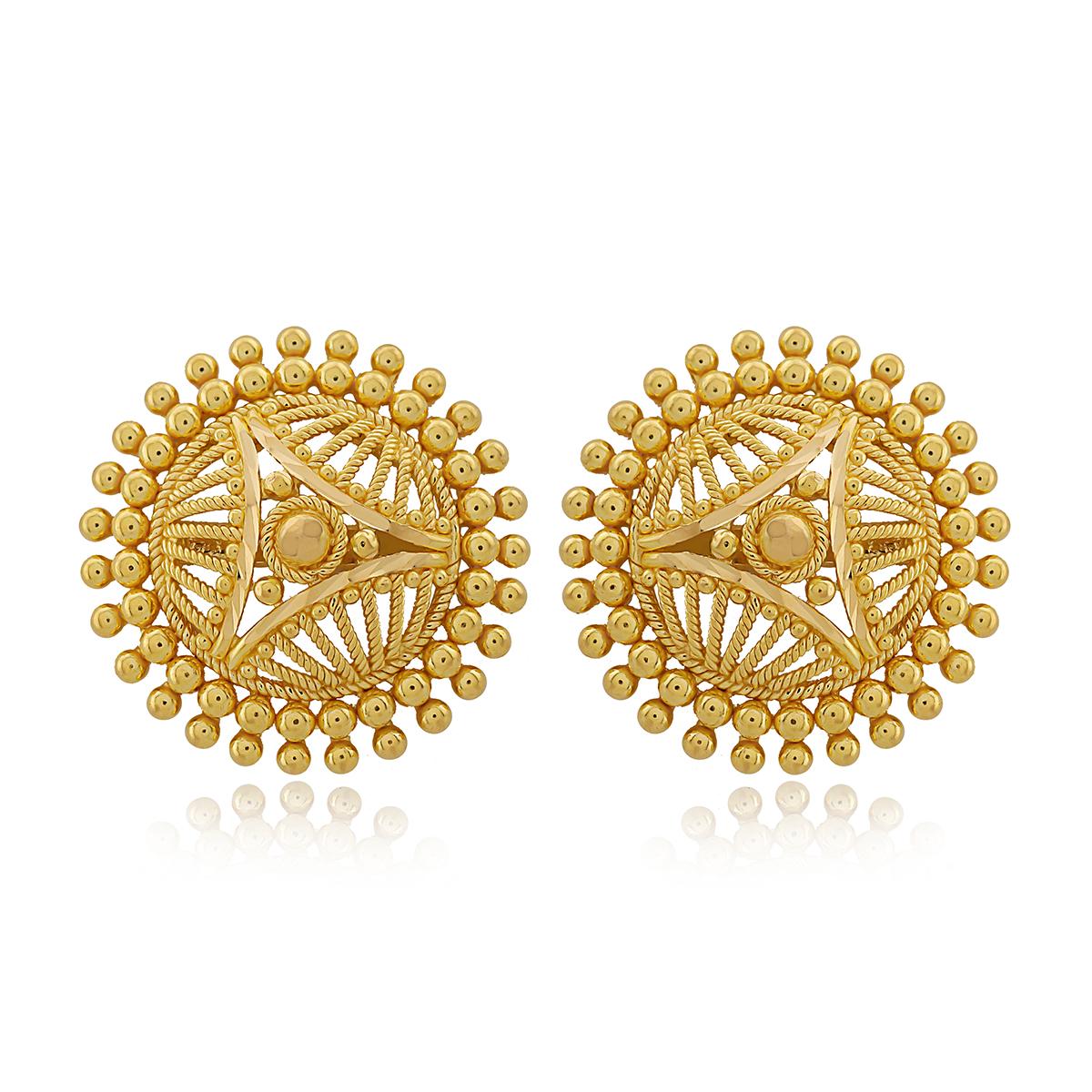  Beaded Gold Stud Earrings Image