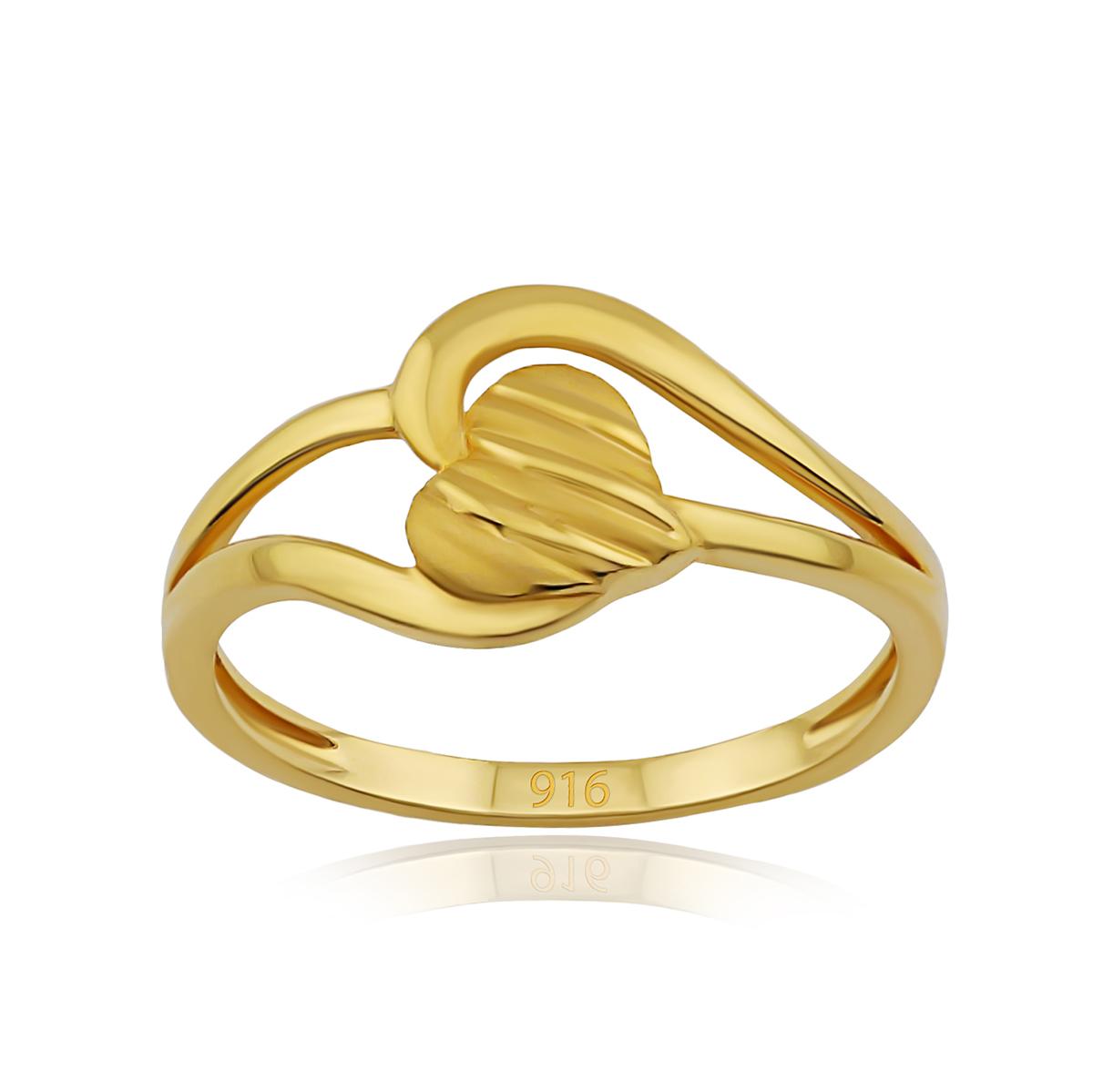 Ladies Gold Heart Ring Image