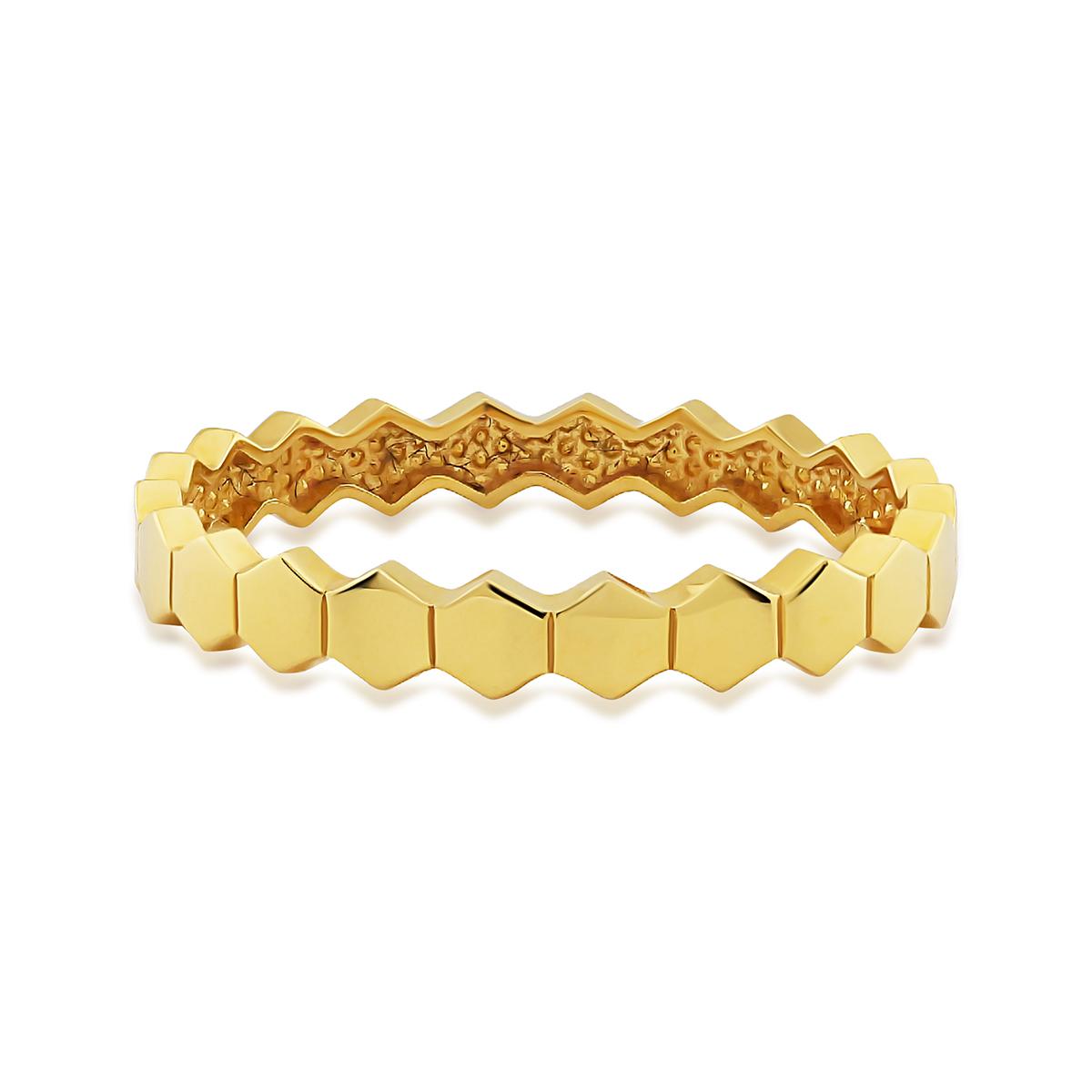 Ladies Hex Band Ring 