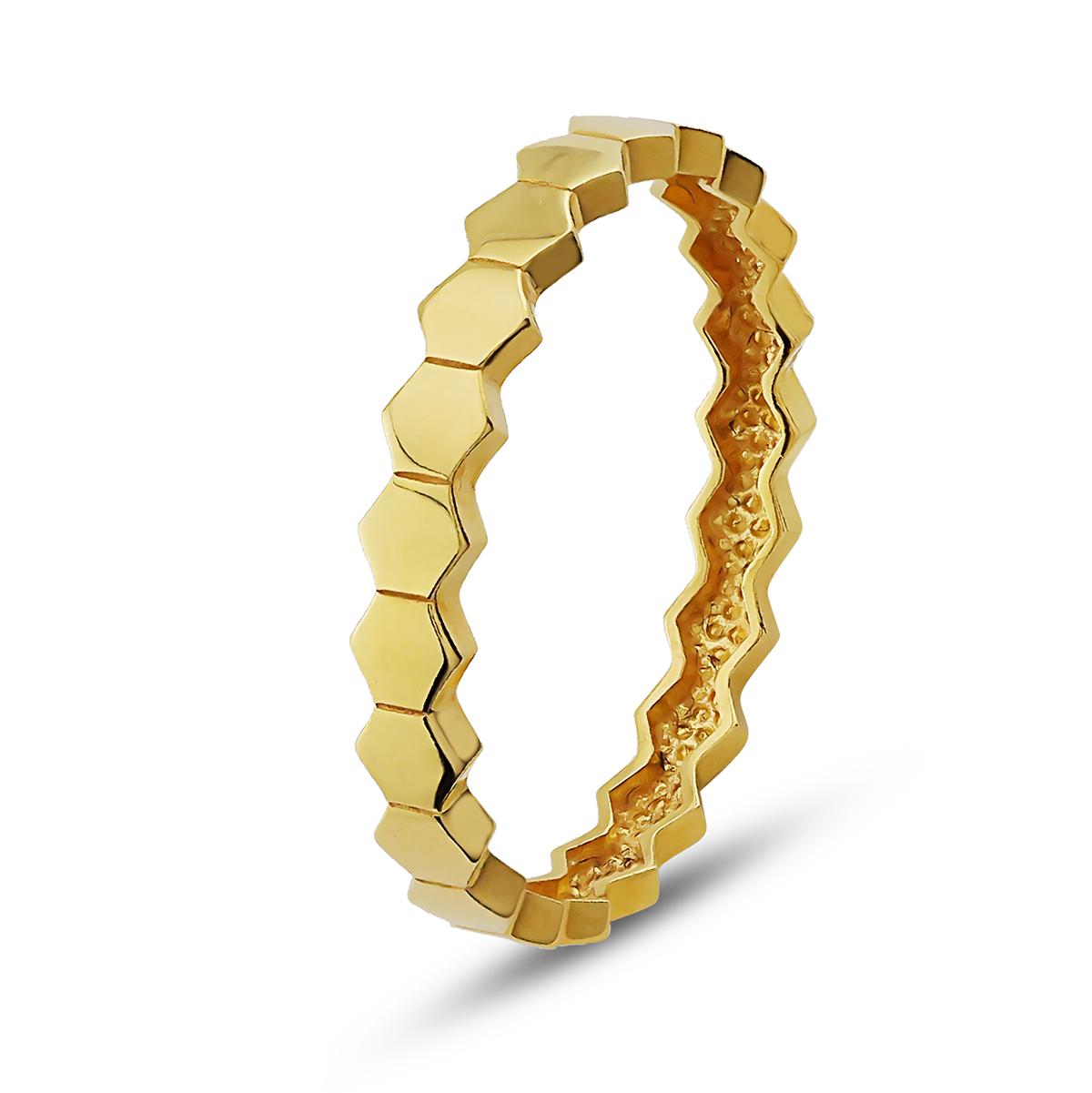 Ladies Hex Band Ring 