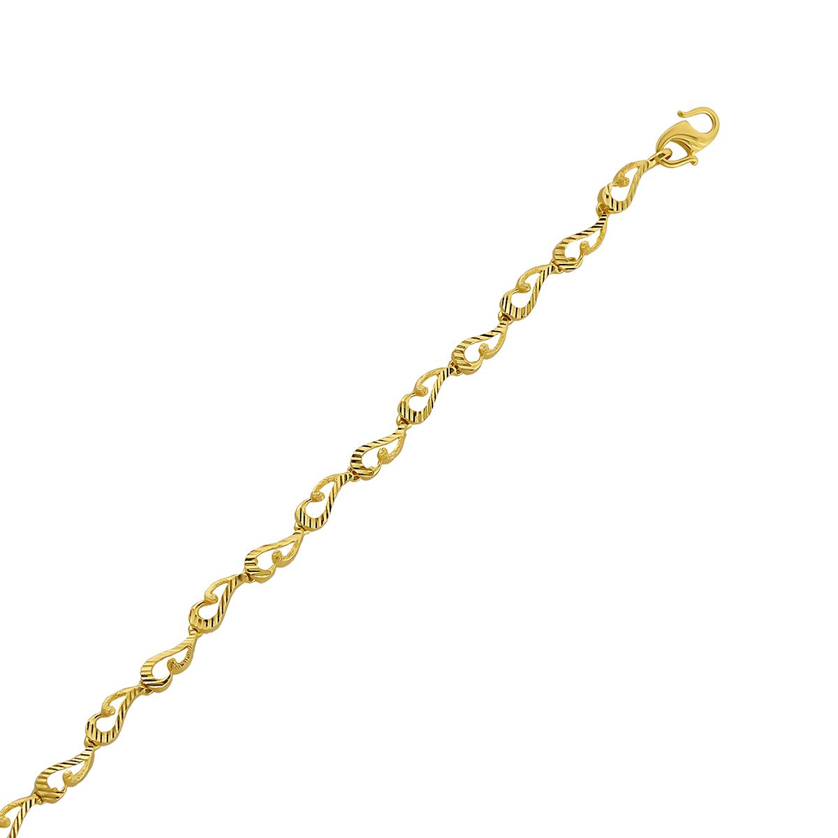 Gold Casted Wave Ladies Bracelet