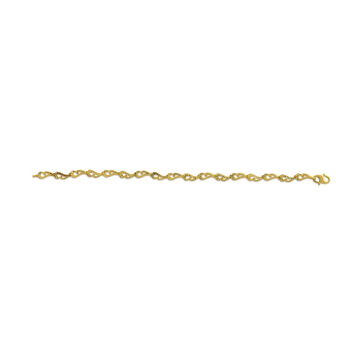 Gold Casted Wave Ladies Bracelet