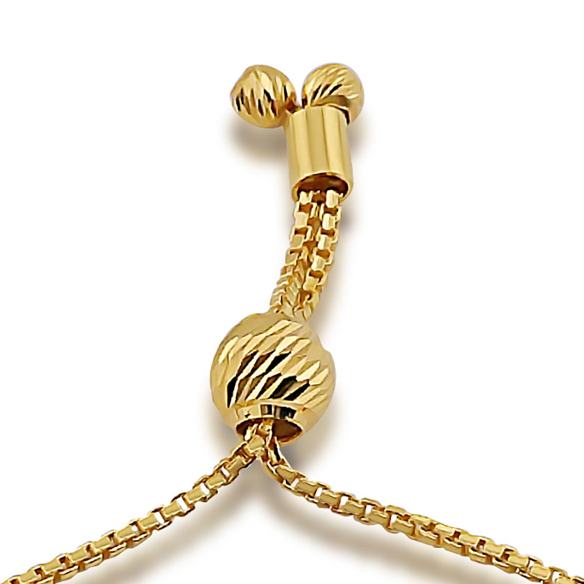 Rhodium Gold Adjustable Bracelet