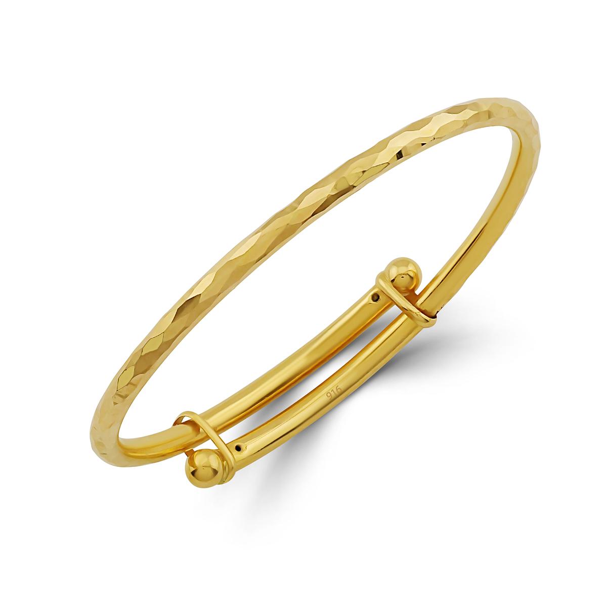Baby Diamond Cut Adjustable Bangle Image