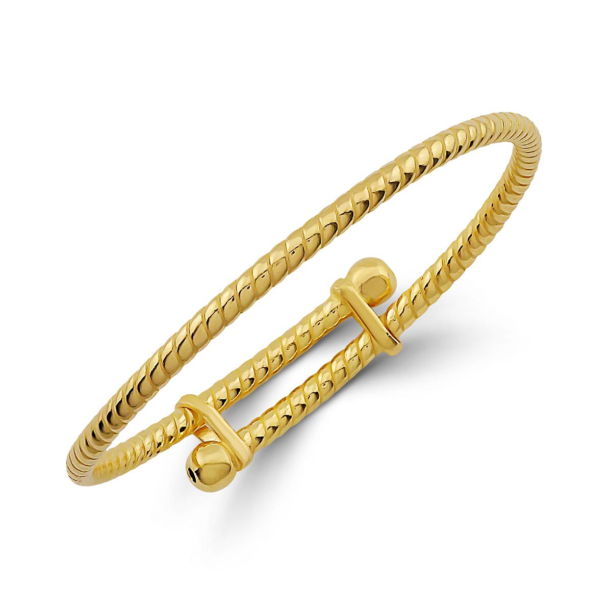 Twisted Adjustable Gold Baby Bangle Image
