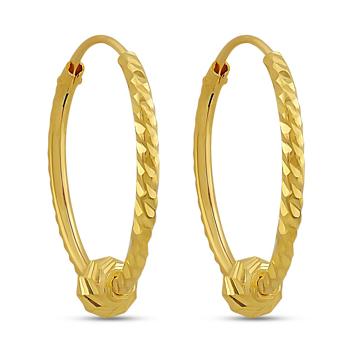 Twisted Diamond Cut Hoops With Hinged Insert Closure