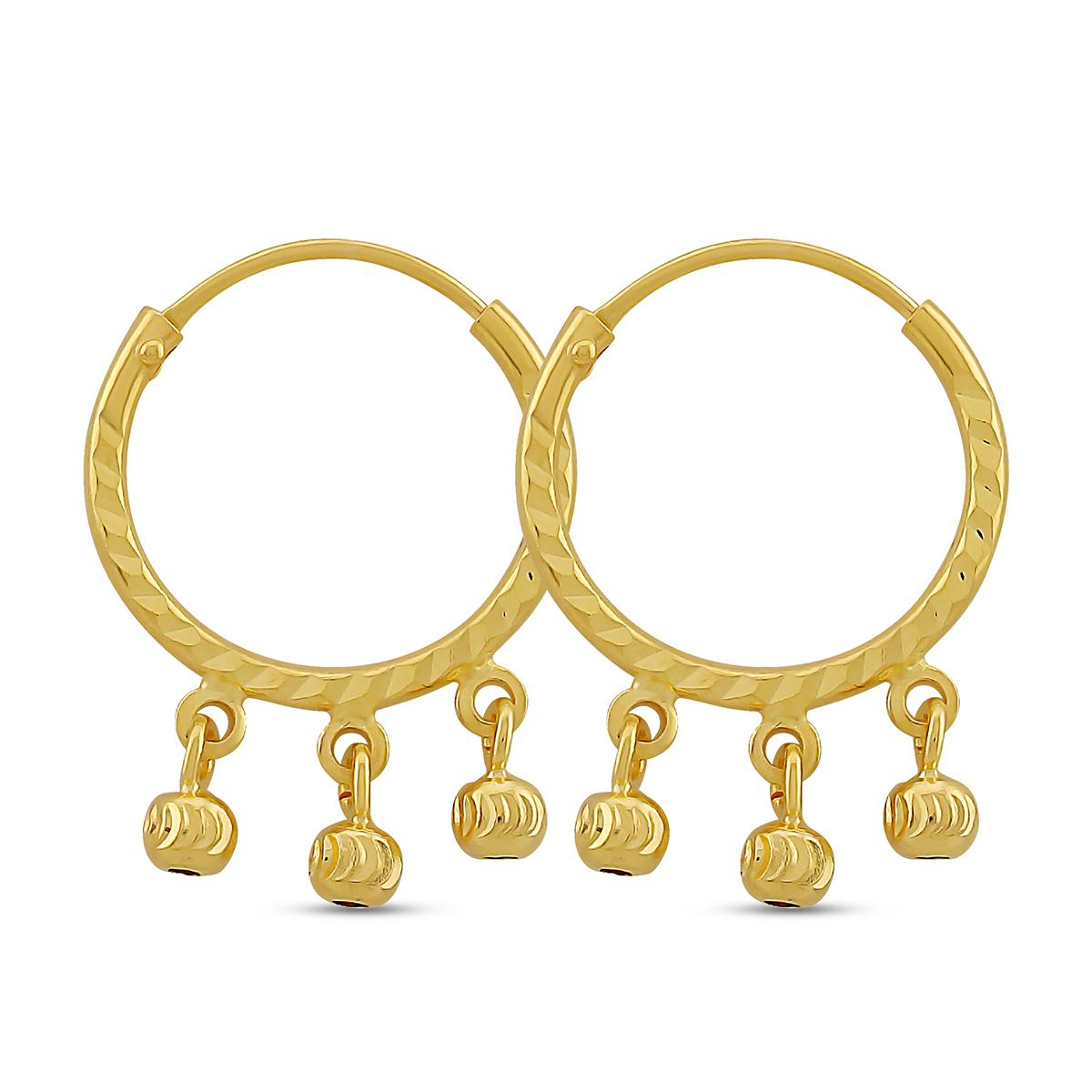 Triple Tassel Diamond Cut Hoops Image