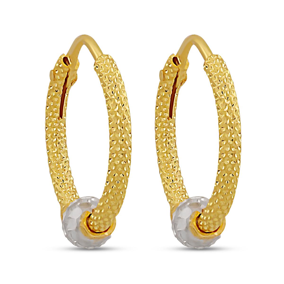 Rhodium Finished Ball Hoops