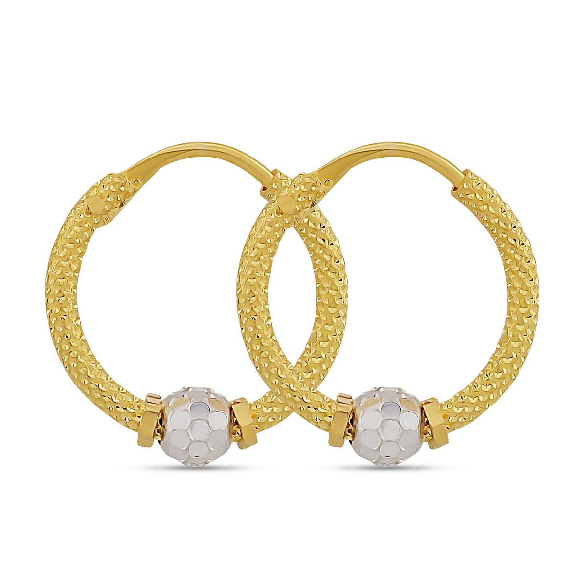 Rhodium Finished Ball Hoops Image