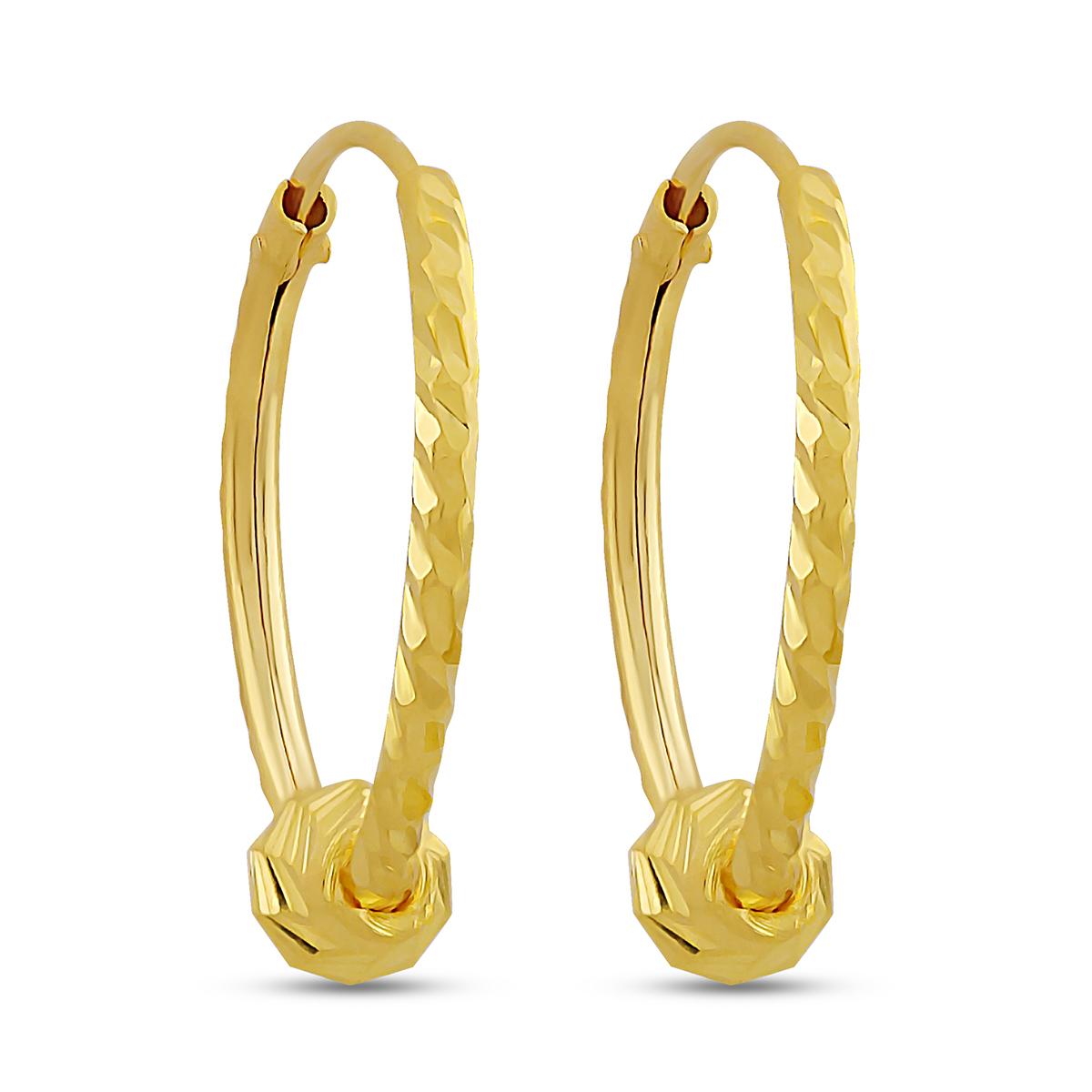 Twisted Diamond Cut Hoops With Hinged Insert Closure 
