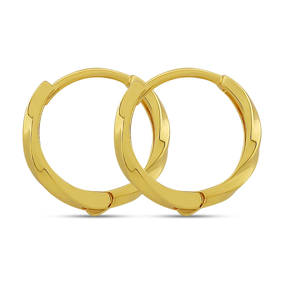 Textured Daily Wear Gold Huggies With Click Lock Image