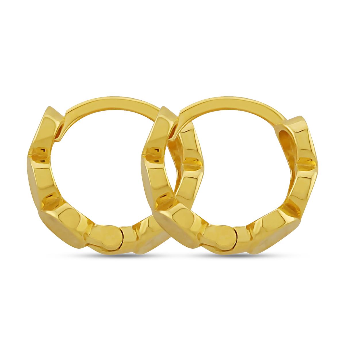 Golden Bubble Bead Huggies With Click Lock Image
