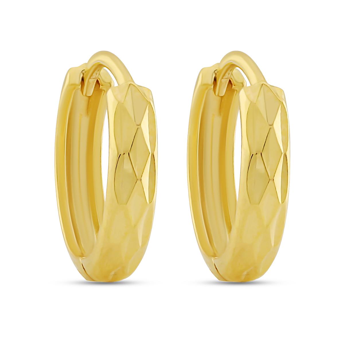 Textured Daily Wear Gold Huggies With Click Lock Image