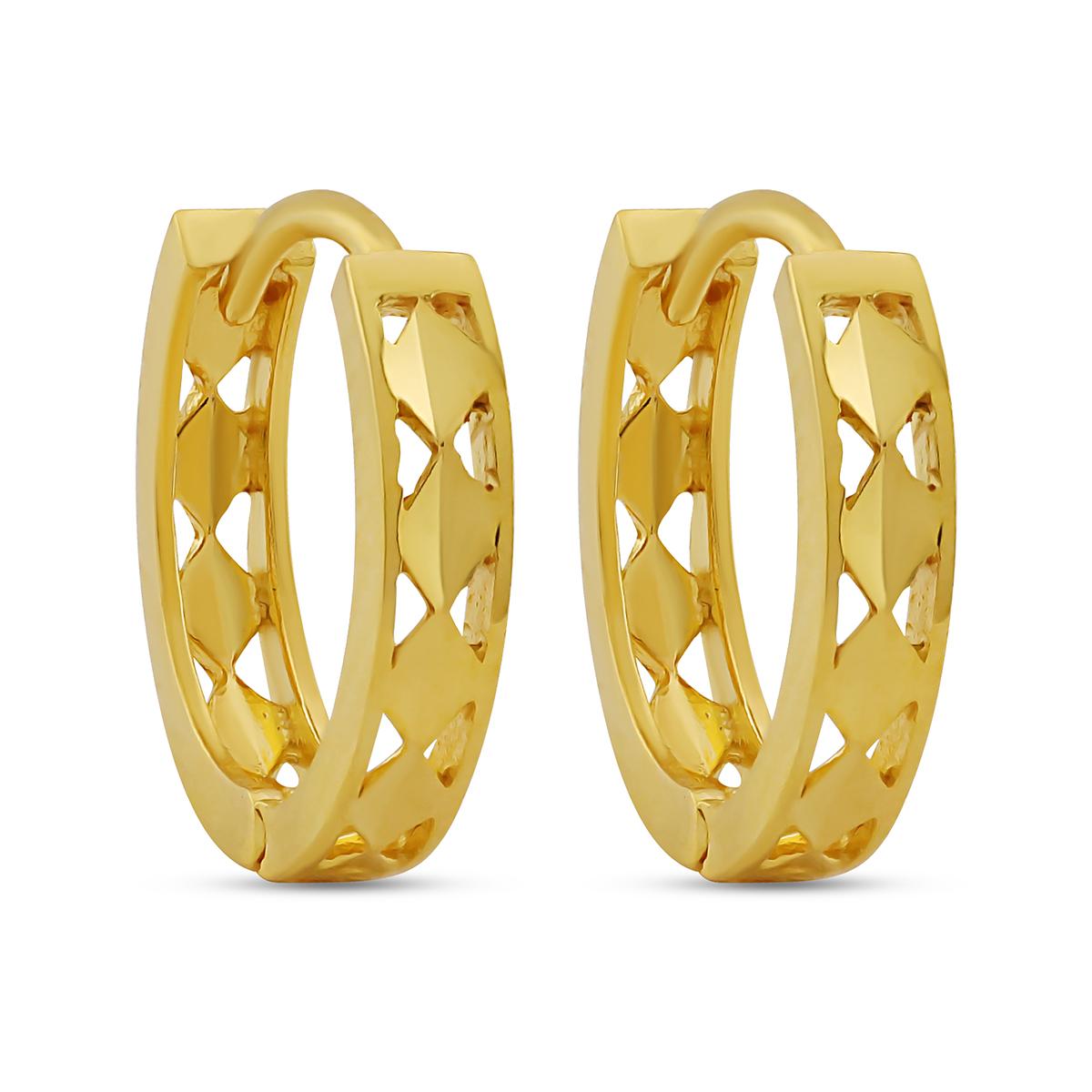 Diamond Shape Daily Gold Huggies With Click Lock Image