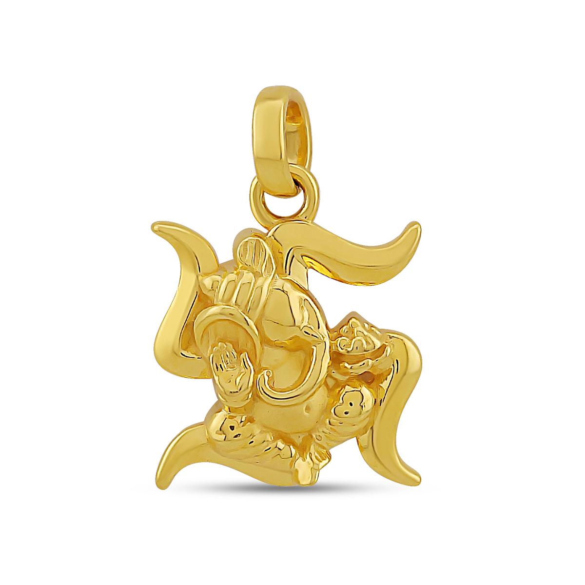 22ct Gold Sacred Ganesha Om Pendant Image