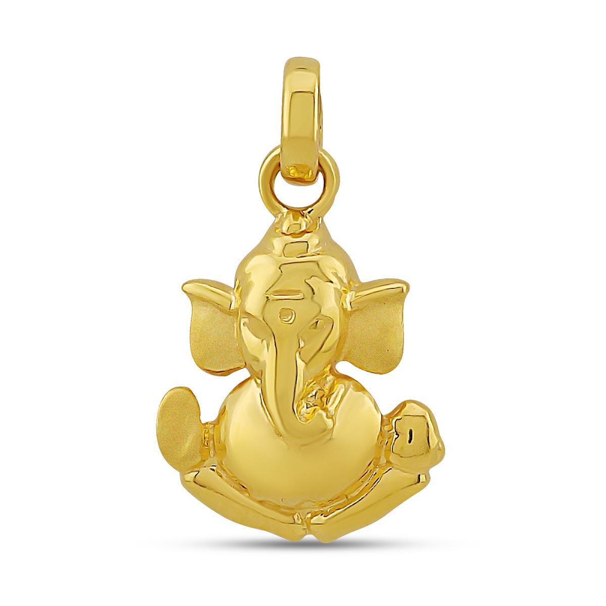 22ct Gold High Polish Finish Ganesha Pendant Image