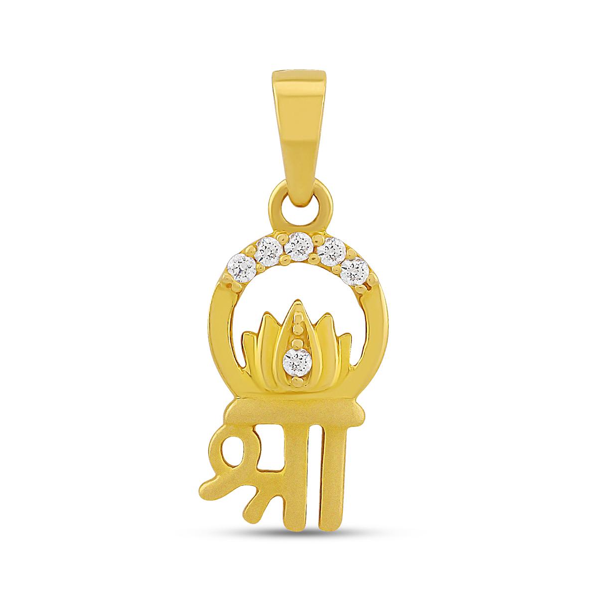 22ct Gold CZ Shree Pendant Image