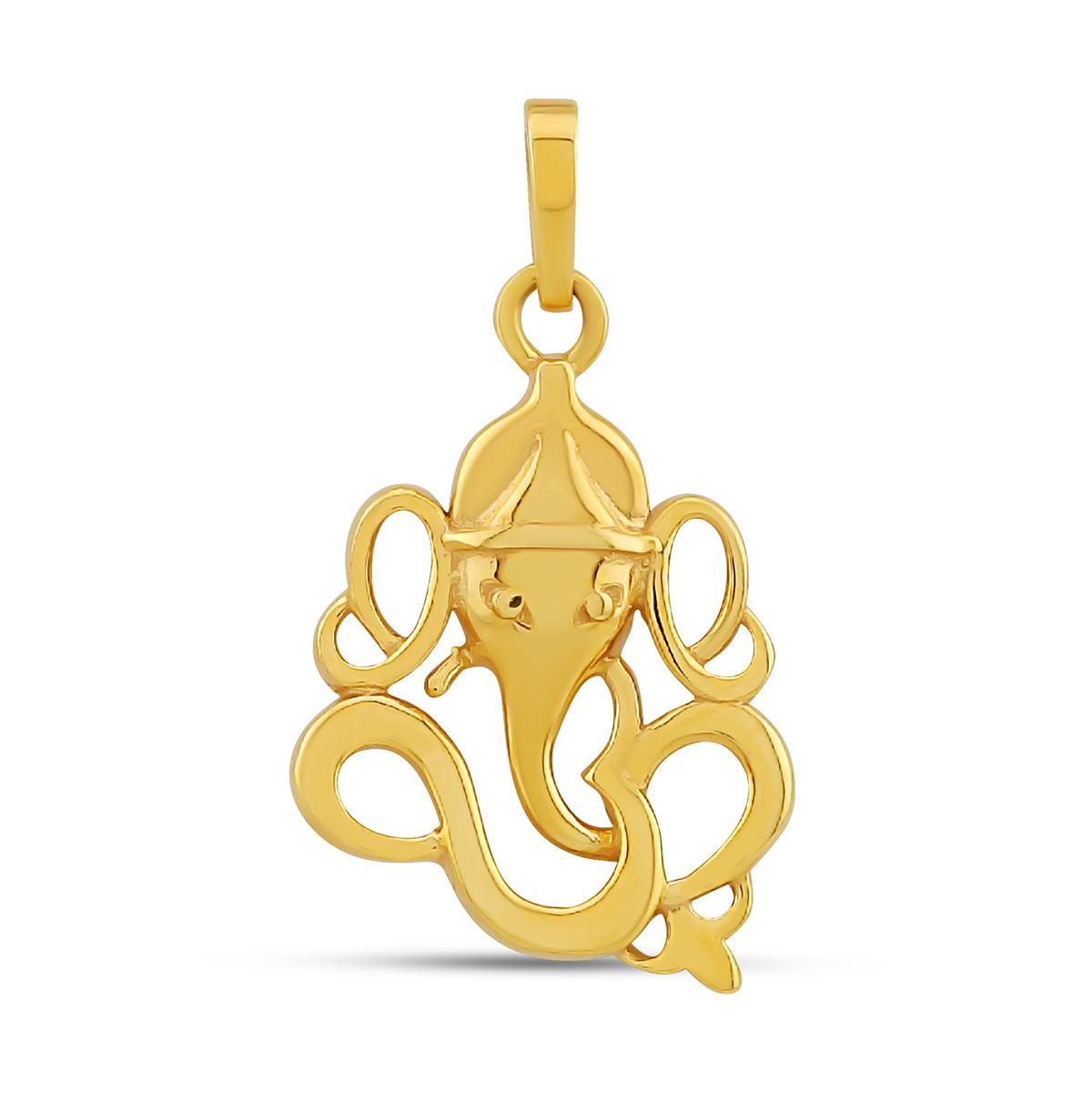22ct Gold Om Inspired Ganesha Silhouette Pendant Image