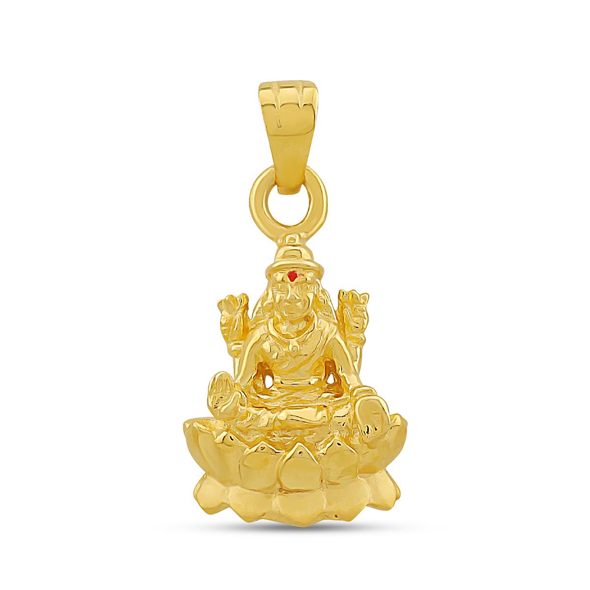 22ct Gold Lotus Seated Lakshmi Pendant Image
