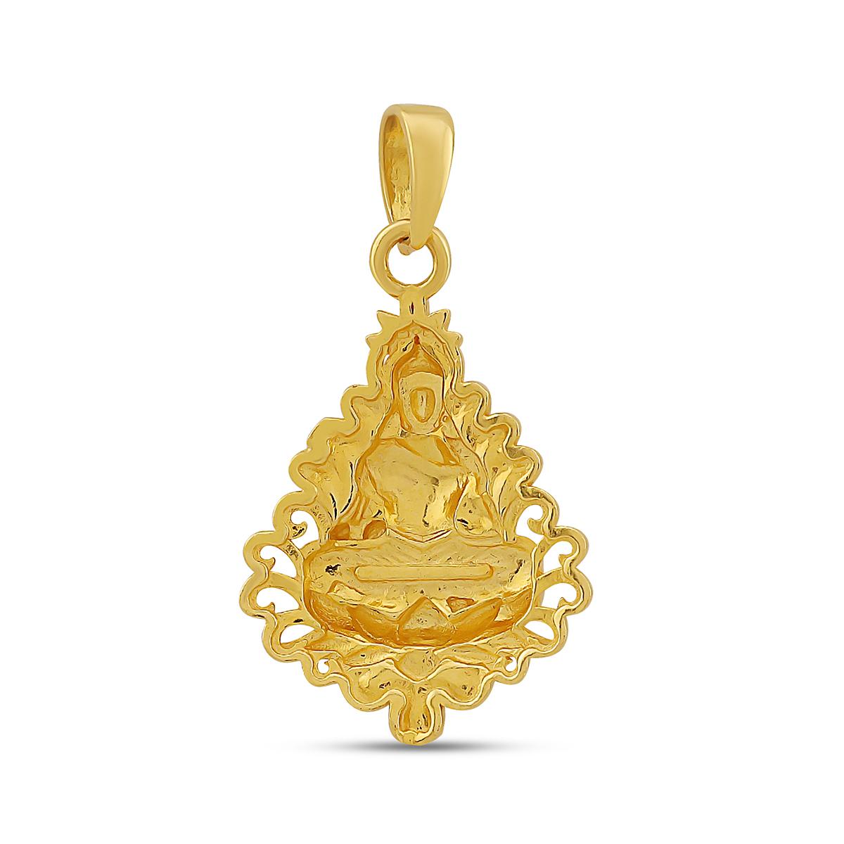 22ct Gold Floral Halo Lakshmi Pendant 