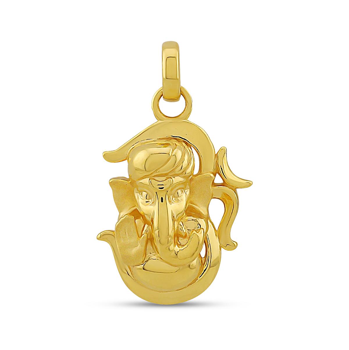 22ct Gold Flowing Ganesha Pendant Image