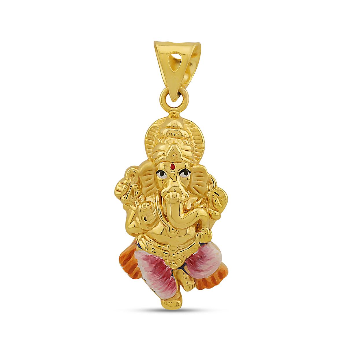  22ct Gold Enamelled Ganesha Pendant Image