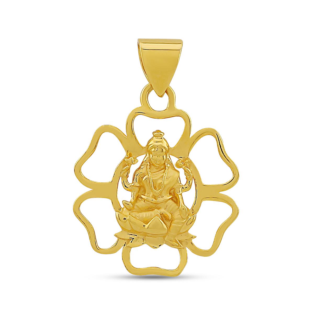 22ct Gold Floral Ganesha Pendant Image