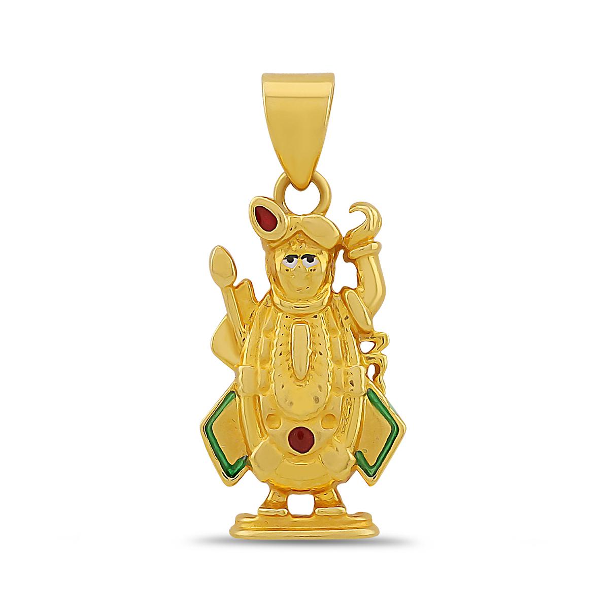 22ct Gold Enamelled Balaji Design Pendant Image