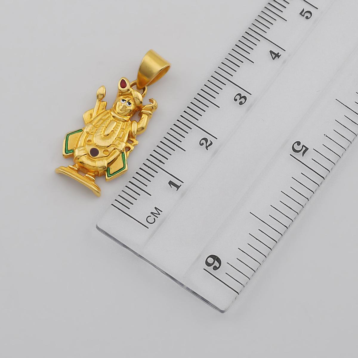 22ct Gold Enamelled Balaji Design Pendant 