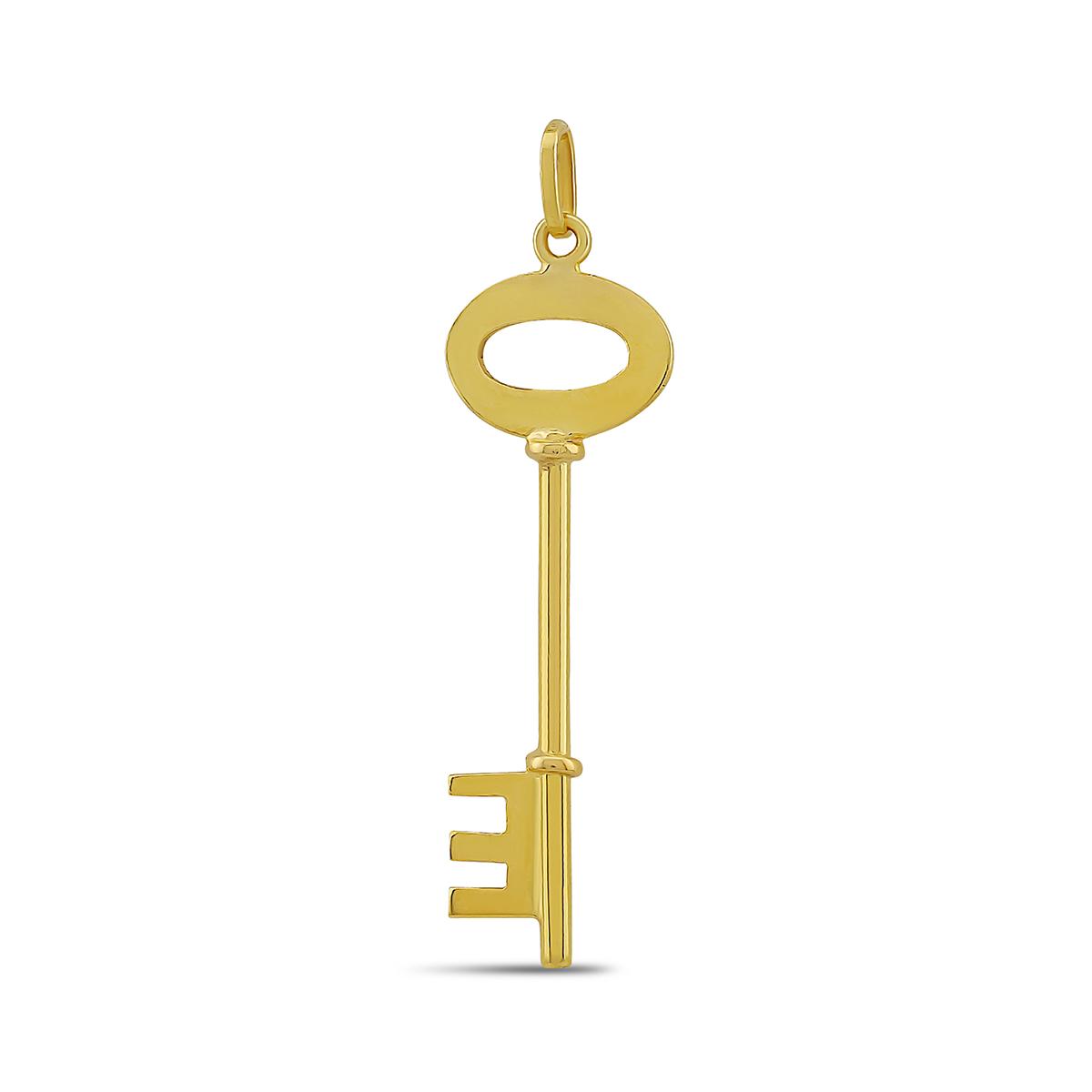 22ct Gold Key High Polish Pendant Image