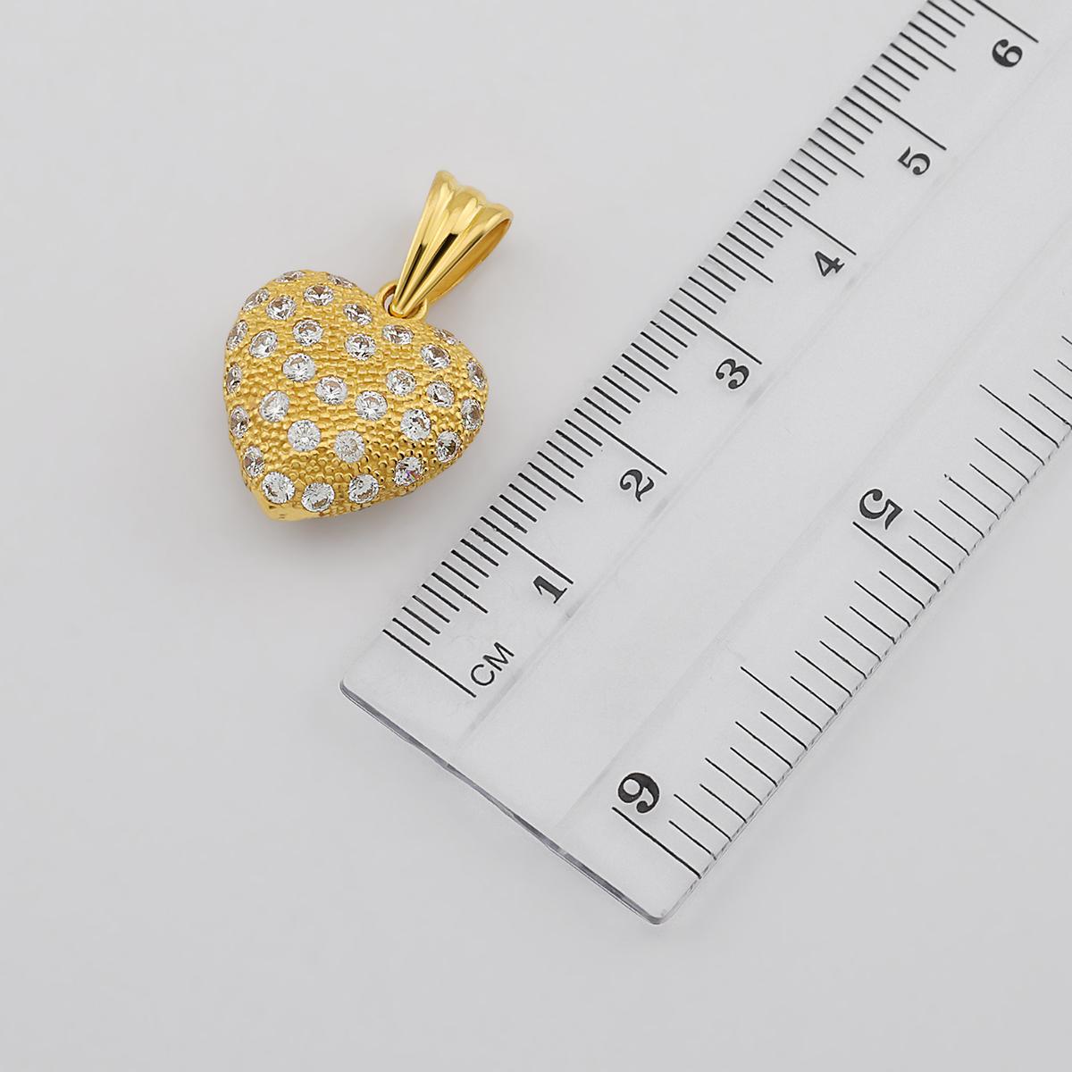 22ct Sparkling Full Heart Pendant 