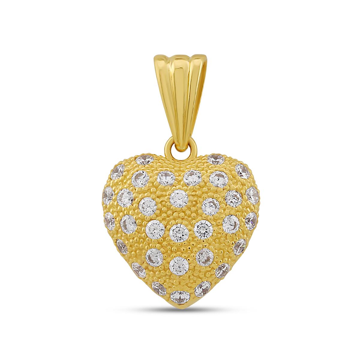 22ct Sparkling Full Heart Pendant 