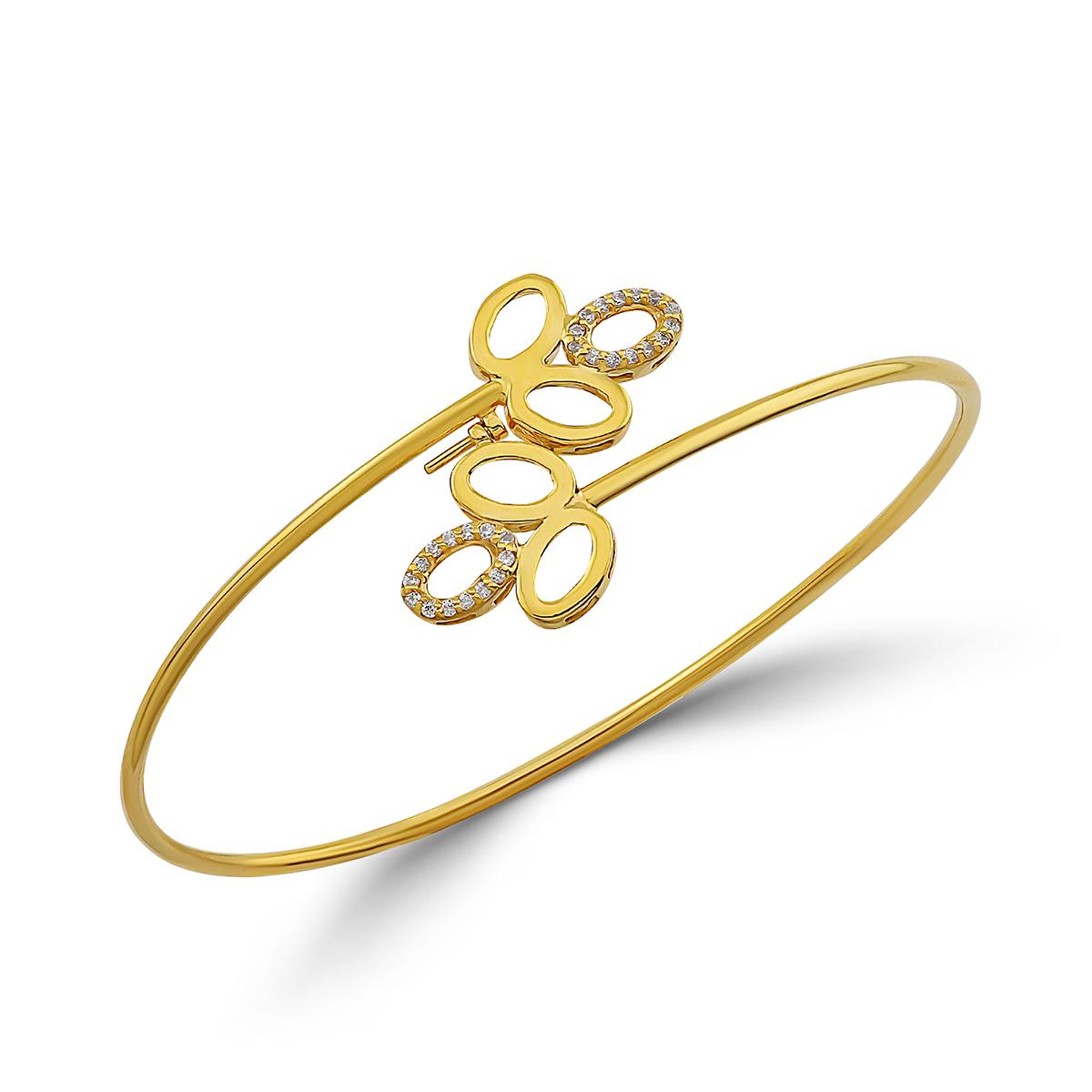 Gold Double Petal Single Bangle Image