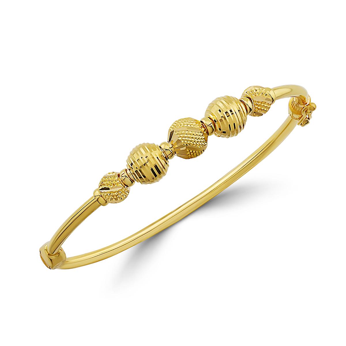 Gold Five Ball Design Single Bangle Image