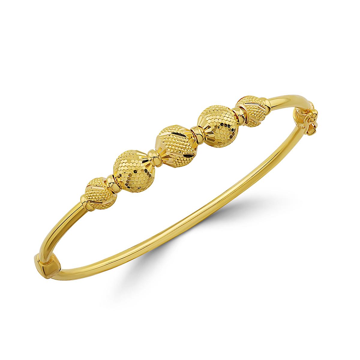 Gold Five Ball Design Single Bangle Image