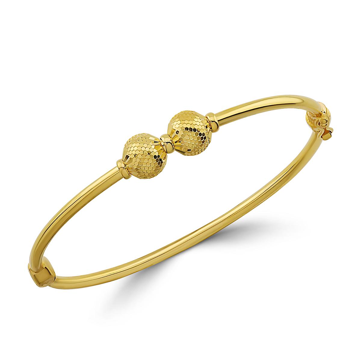 Sparkle Cut Double Ball Single Bangle Image