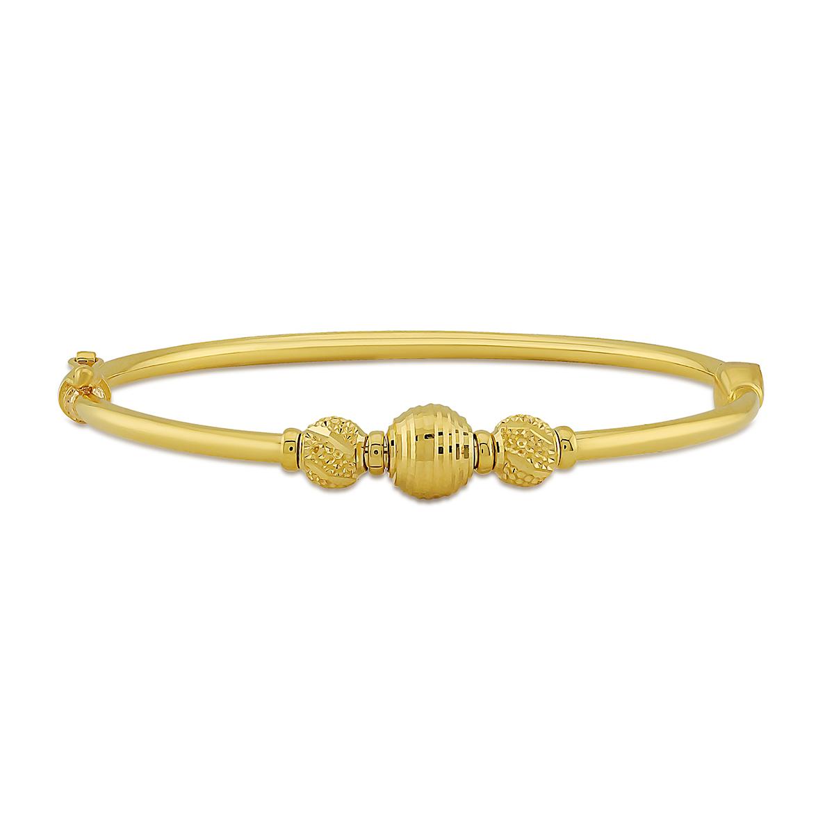 Gold Triple Ball Design Single Bangle