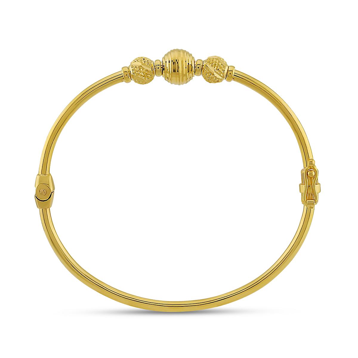 Gold Triple Ball Design Single Bangle