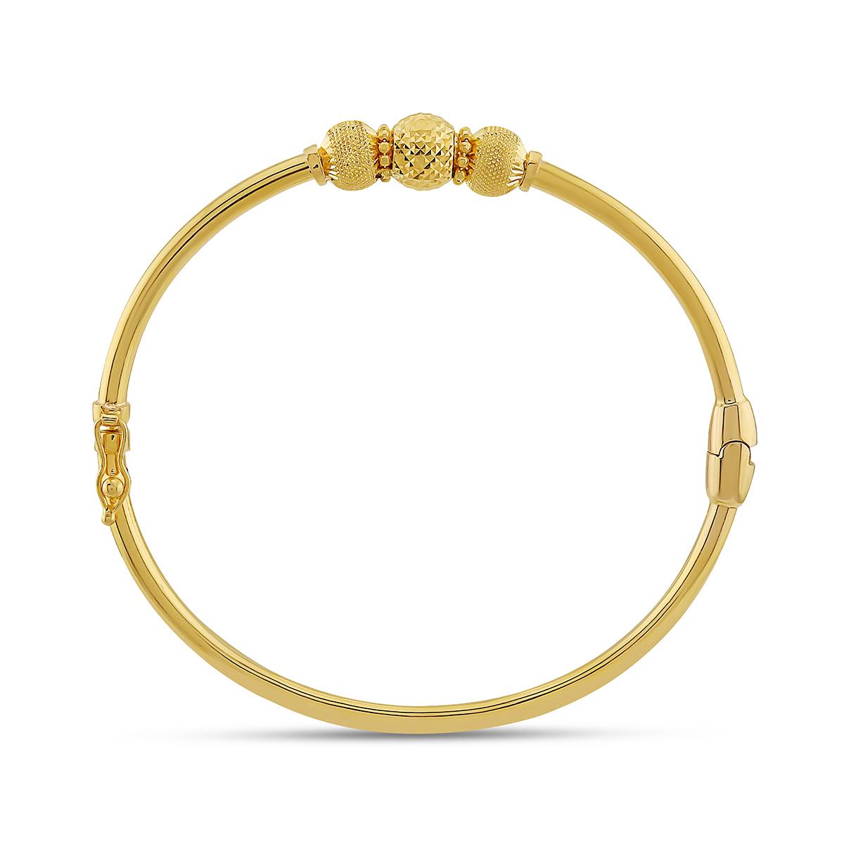 Gold Triple Ball Design Single Bangle