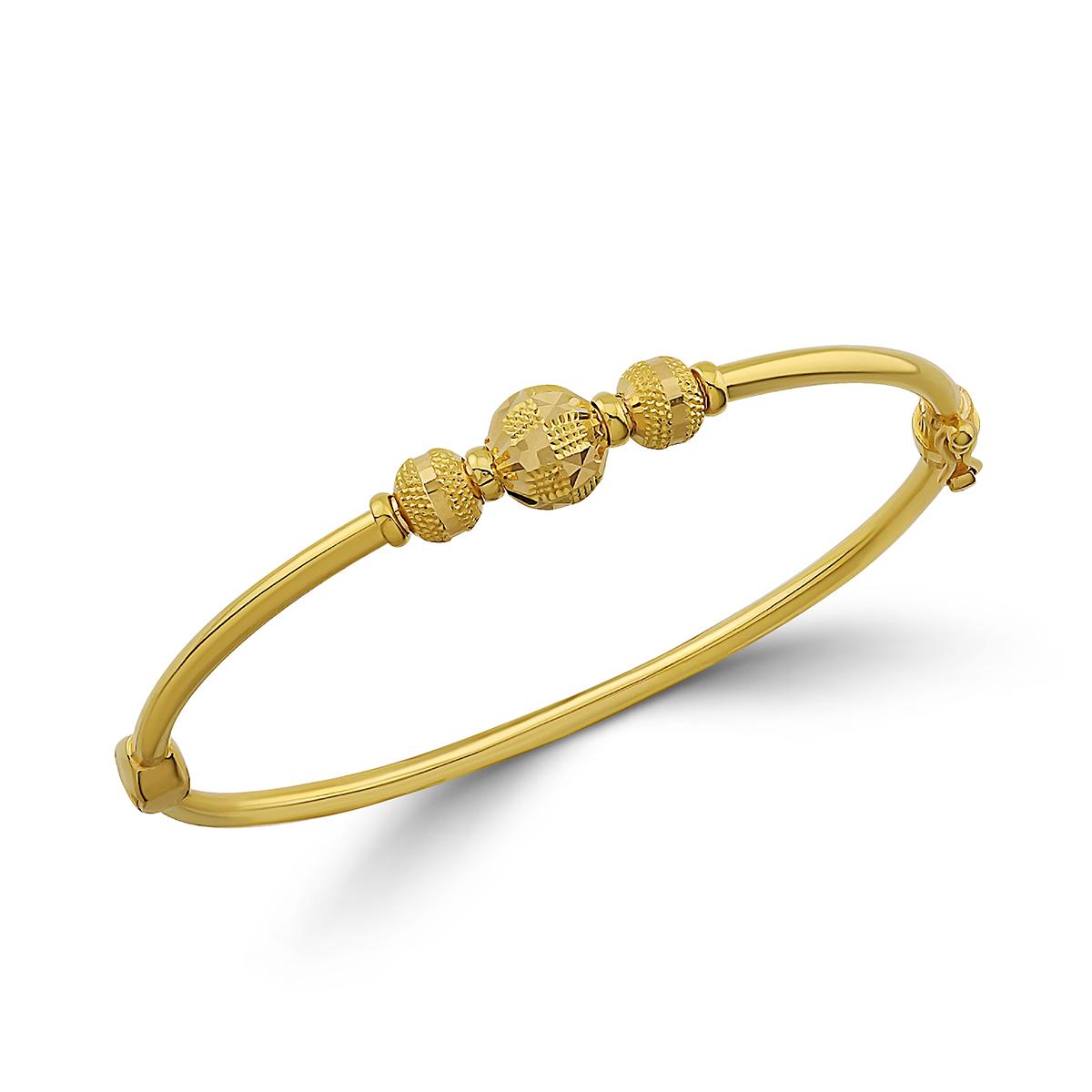 Triple Ball Gold Single Bangle Image