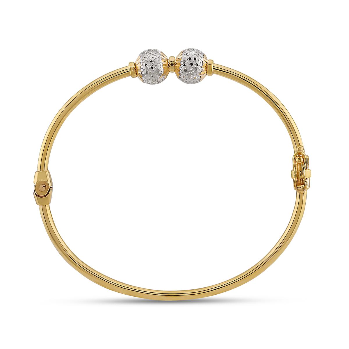 Double Rhodium Ball Single Bangle 
