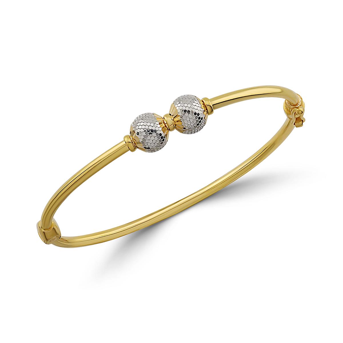 Double Rhodium Ball Single Bangle Image