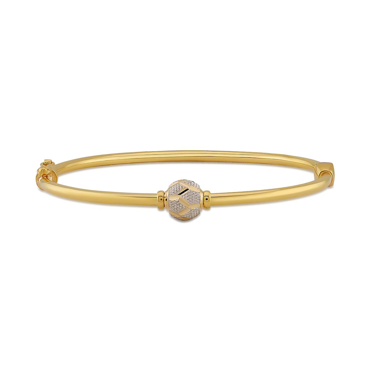 Single Rhodium Ball Single Bangle 