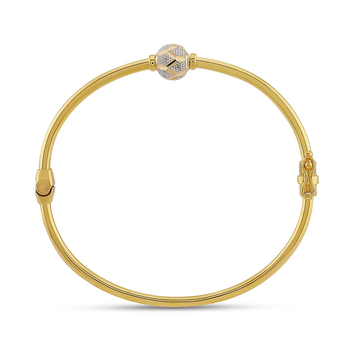 Single Rhodium Ball Single Bangle 